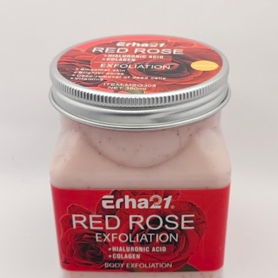 Exfoliante Corporal Red Rose ERHA21 con Ácido Hialurónico y Colágeno